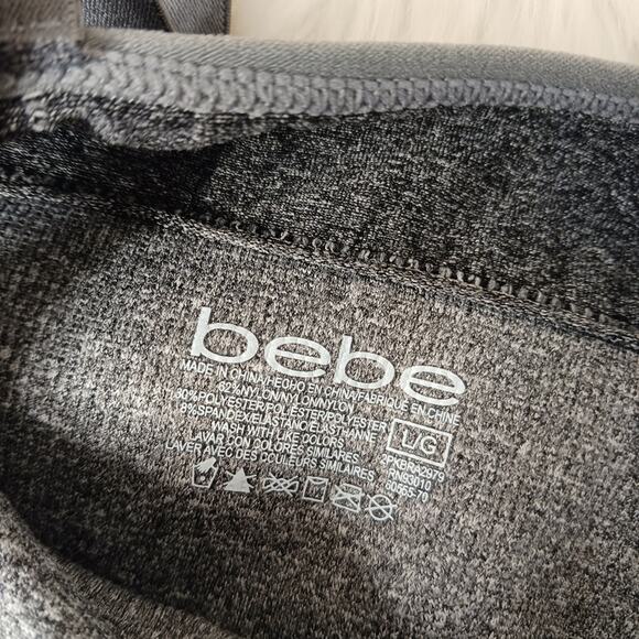 bebe Sports Bra Bling SILVER DOTS Sz M Gray LIMITED EDITION Seamless Padded GLAM - Picture 15 of 16